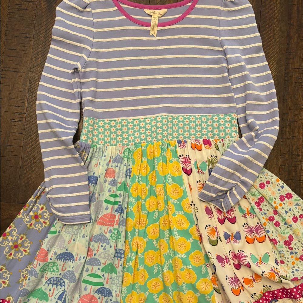 Colorful Striped and Patterned Kids Dress